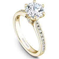 Round Cut Diamond Engagement Ring with Channel-Set Diamonds in Yellow Gold by Noam Carver<em> - Choose Your Center Diamond: 1 to 5 Carats, Sustainable Lab-Grown or Natural Earth-Mined</em>