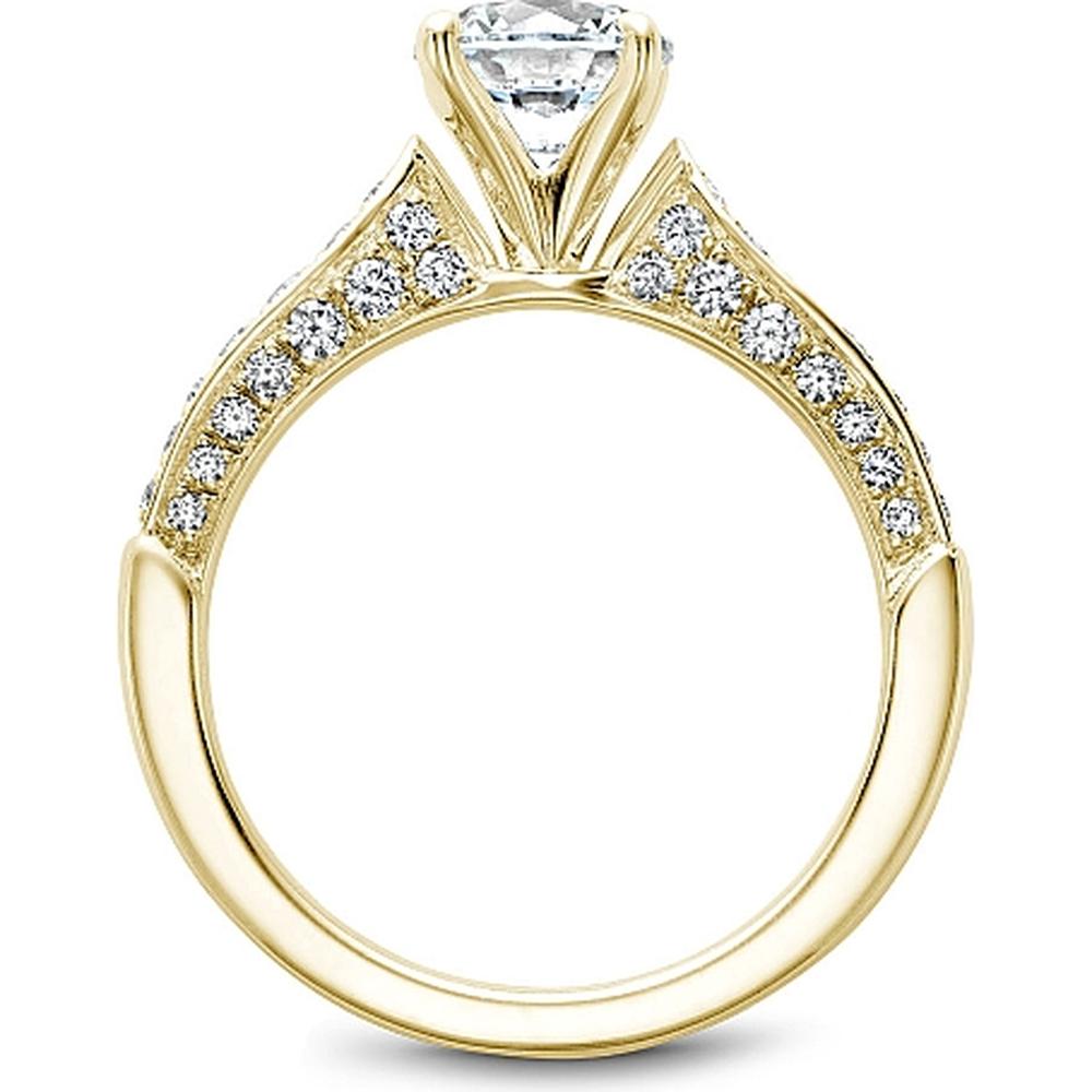 Round Cut Diamond Engagement Ring with Channel-Set Diamonds in Yellow Gold by Noam Carver<em> - Choose Your Center Diamond: 1 to 5 Carats, Sustainable Lab-Grown or Natural Earth-Mined</em>