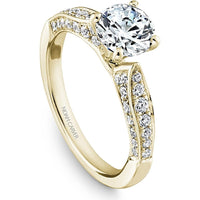 Round Cut Diamond Engagement Ring with Channel-Set Diamonds in Yellow Gold by Noam Carver<em> - Choose Your Center Diamond: 1 to 5 Carats, Sustainable Lab-Grown or Natural Earth-Mined</em>