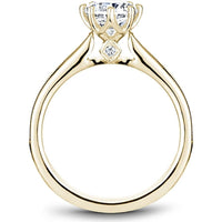 Round Cut Diamond Engagement Ring with Channel-Set Diamonds, Milgrain Detailing, and Eight-Prong Setting in Yellow Gold by Noam Carver<em> - Choose Your Center Diamond: 1 to 5 Carats, Sustainable Lab-Grown or Natural Earth-Mined</em>
