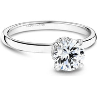 Round Cut Diamond Engagement Ring with Classic Four-Prong Setting and Diamond Accents in White Gold by Noam Carver<em> - Choose Your Center Diamond: 1 to 5 Carats, Sustainable Lab-Grown or Natural Earth-Mined</em>