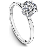 Round Cut Diamond Engagement Ring with Classic Four-Prong Setting and Diamond Accents in White Gold by Noam Carver<em> - Choose Your Center Diamond: 1 to 5 Carats, Sustainable Lab-Grown or Natural Earth-Mined</em>