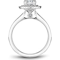 Round Cut Diamond Engagement Ring with Double Halo and Channel-Set Band in White Gold by Noam Carver<em> - Choose Your Center Diamond: 1 to 5 Carats, Sustainable Lab-Grown or Natural Earth-Mined</em>