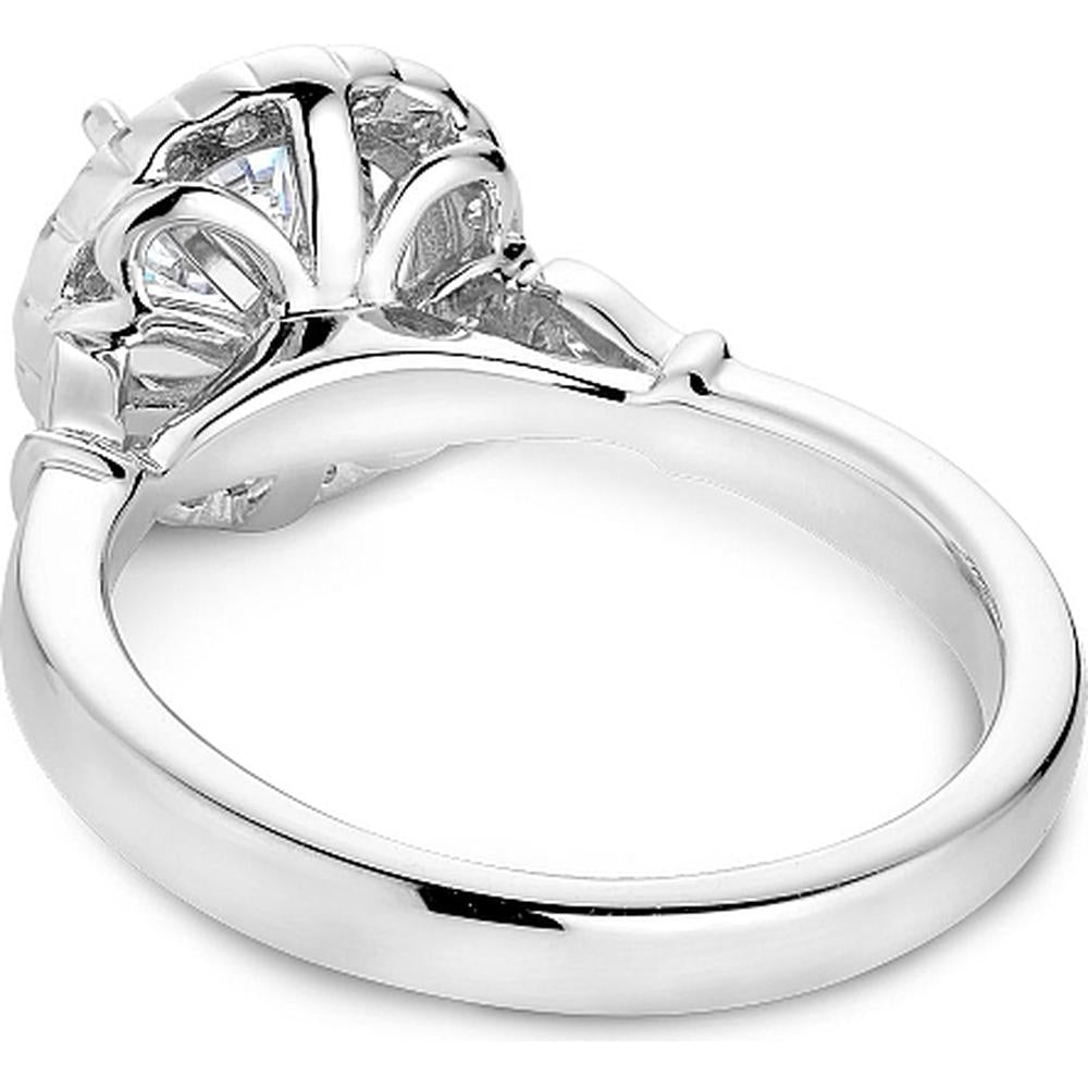 Round Cut Diamond Engagement Ring with Double Halo and Milgrain Detailing in White Gold by Noam Carver<em> - Choose Your Center Diamond: 1 to 5 Carats, Sustainable Lab-Grown or Natural Earth-Mined</em>