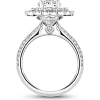Round Cut Diamond Engagement Ring with Double Halo and Pavé Band in White Gold by Noam Carver<em> - Choose Your Center Diamond: 1 to 5 Carats, Sustainable Lab-Grown or Natural Earth-Mined</em>
