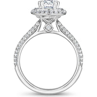 Round Cut Diamond Engagement Ring with Double Halo and Pavé Band in White Gold by Noam Carver<em> - Choose Your Center Diamond: 1 to 5 Carats, Sustainable Lab-Grown or Natural Earth-Mined</em>