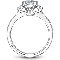 Round Cut Diamond Engagement Ring with Double Halo and Pavé Band in White Gold by Noam Carver<em> - Choose Your Center Diamond: 1 to 5 Carats, Sustainable Lab-Grown or Natural Earth-Mined</em>