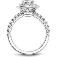Round Cut Diamond Engagement Ring with Double Halo and Pavé Band in White Gold by Noam Carver<em> - Choose Your Center Diamond: 1 to 5 Carats, Sustainable Lab-Grown or Natural Earth-Mined</em>