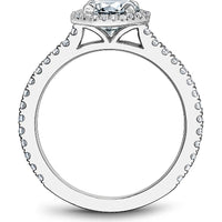 Round Cut Diamond Engagement Ring with Double Halo and Pavé Band in White Gold by Noam Carver<em> - Choose Your Center Diamond: 1 to 5 Carats, Sustainable Lab-Grown or Natural Earth-Mined</em>