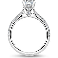 Round Cut Diamond Engagement Ring with Double Pavé Band in White Gold by Noam Carver<em> - Choose Your Center Diamond: 1 to 5 Carats, Sustainable Lab-Grown or Natural Earth-Mined</em>