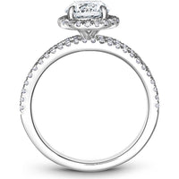 Round Cut Diamond Engagement Ring with Double Pavé Bands and Hidden Halo in White Gold by Noam Carver<em> - Choose Your Center Diamond: 1 to 5 Carats, Sustainable Lab-Grown or Natural Earth-Mined</em>