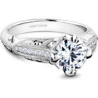 Round Cut Diamond Engagement Ring with Filigree and Milgrain Detailing in Platinum by Noam Carver<em> - Choose Your Center Diamond: 1 to 5 Carats, Sustainable Lab-Grown or Natural Earth-Mined</em>