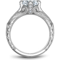 Round Cut Diamond Engagement Ring with Filigree and Milgrain Detailing in Platinum by Noam Carver<em> - Choose Your Center Diamond: 1 to 5 Carats, Sustainable Lab-Grown or Natural Earth-Mined</em>