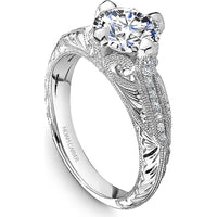 Round Cut Diamond Engagement Ring with Filigree and Milgrain Detailing in Platinum by Noam Carver<em> - Choose Your Center Diamond: 1 to 5 Carats, Sustainable Lab-Grown or Natural Earth-Mined</em>