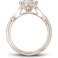 Round Cut Diamond Engagement Ring with Five-Prong Setting and Marquise Pavé in Rose Gold by Noam Carver<em> - Choose Your Center Diamond: 1 to 5 Carats, Sustainable Lab-Grown or Natural Earth-Mined</em>