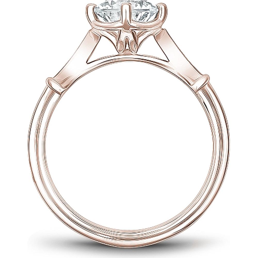 Round Cut Diamond Engagement Ring with Five-Prong Setting and Marquise Pavé in Rose Gold by Noam Carver<em> - Choose Your Center Diamond: 1 to 5 Carats, Sustainable Lab-Grown or Natural Earth-Mined</em>