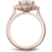 Round Cut Diamond Engagement Ring with Floral Halo and Four-Prong Setting in Rose Gold by Noam Carver<em> - Choose Your Center Diamond: 1 to 5 Carats, Sustainable Lab-Grown or Natural Earth-Mined</em>