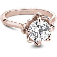 Round Cut Diamond Engagement Ring with Floral-Inspired Setting in Rose Gold by Noam Carver<em> - Choose Your Center Diamond: 1 to 5 Carats, Sustainable Lab-Grown or Natural Earth-Mined</em>