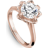 Round Cut Diamond Engagement Ring with Floral-Inspired Setting in Rose Gold by Noam Carver<em> - Choose Your Center Diamond: 1 to 5 Carats, Sustainable Lab-Grown or Natural Earth-Mined</em>