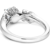 Round Cut Diamond Engagement Ring with Floral Motifs and Milgrain Detail in White Gold by Noam Carver<em> - Choose Your Center Diamond: 1 to 5 Carats, Sustainable Lab-Grown or Natural Earth-Mined</em>