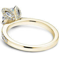 Round Cut Diamond Engagement Ring with Floral Pav&eacute; Band in Yellow Gold by Noam Carver<em> - Choose Your Center Diamond: 1 to 5 Carats, Sustainable Lab-Grown or Natural Earth-Mined</em>