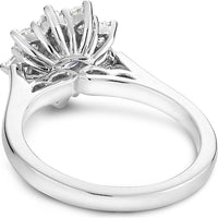 Round Cut Diamond Engagement Ring with Flower Halo and Filigree Band in White Gold by Noam Carver<em> - Choose Your Center Diamond: 1 to 5 Carats, Sustainable Lab-Grown or Natural Earth-Mined</em>