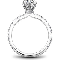 Round Cut Diamond Engagement Ring with Four-Prong Setting and Hidden Halo in White Gold by Noam Carver<em> - Choose Your Center Diamond: 1 to 5 Carats, Sustainable Lab-Grown or Natural Earth-Mined</em>
