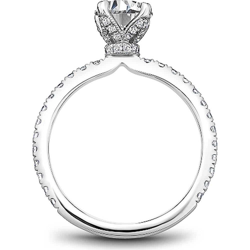 Round Cut Diamond Engagement Ring with Four-Prong Setting and Hidden Halo in White Gold by Noam Carver<em> - Choose Your Center Diamond: 1 to 5 Carats, Sustainable Lab-Grown or Natural Earth-Mined</em>