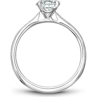 Round Cut Diamond Engagement Ring with Four-Prong Setting and Milgrain Detailing in White Gold by Noam Carver<em> - Choose Your Center Diamond: 1 to 5 Carats, Sustainable Lab-Grown or Natural Earth-Mined</em>