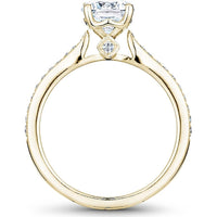 Round Cut Diamond Engagement Ring with Four-Prong Setting and Pavé Band in Yellow Gold by Noam Carver<em> - Choose Your Center Diamond: 1 to 5 Carats, Sustainable Lab-Grown or Natural Earth-Mined</em>