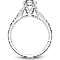 Round Cut Diamond Engagement Ring with Four-Prong Setting and Side Stones in White Gold by Noam Carver<em> - Choose Your Center Diamond: 1 to 5 Carats, Sustainable Lab-Grown or Natural Earth-Mined</em>