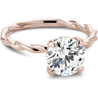 Round Cut Diamond Engagement Ring with Four-Prong Setting and Twisted Band in Rose Gold by Noam Carver<em> - Choose Your Center Diamond: 1 to 5 Carats, Sustainable Lab-Grown or Natural Earth-Mined</em>