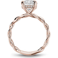 Round Cut Diamond Engagement Ring with Four-Prong Setting and Twisted Band in Rose Gold by Noam Carver<em> - Choose Your Center Diamond: 1 to 5 Carats, Sustainable Lab-Grown or Natural Earth-Mined</em>