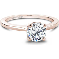 Round Cut Diamond Engagement Ring with Four-Prong Setting in Rose Gold by Noam Carver<em> - Choose Your Center Diamond: 1 to 5 Carats, Sustainable Lab-Grown or Natural Earth-Mined</em>