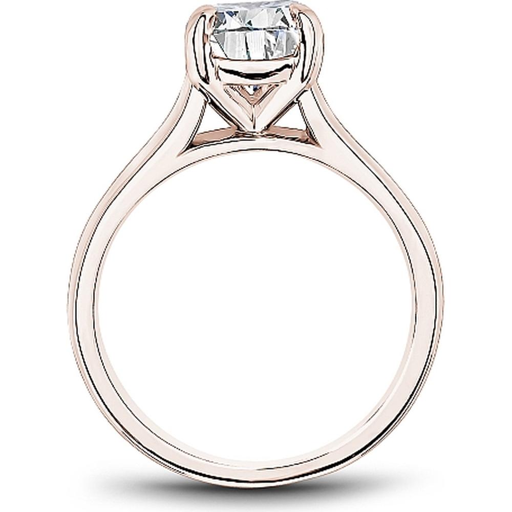 Round Cut Diamond Engagement Ring with Four-Prong Setting in Rose Gold by Noam Carver<em> - Choose Your Center Diamond: 1 to 5 Carats, Sustainable Lab-Grown or Natural Earth-Mined</em>