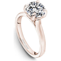 Round Cut Diamond Engagement Ring with Four-Prong Setting in Rose Gold by Noam Carver<em> - Choose Your Center Diamond: 1 to 5 Carats, Sustainable Lab-Grown or Natural Earth-Mined</em>