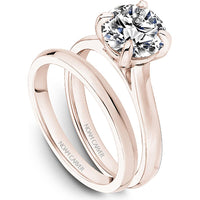 Round Cut Diamond Engagement Ring with Four-Prong Setting in Rose Gold by Noam Carver<em> - Choose Your Center Diamond: 1 to 5 Carats, Sustainable Lab-Grown or Natural Earth-Mined</em>