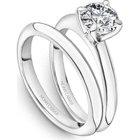 Round Cut Diamond Engagement Ring with Four-Prong Setting in White Gold by Noam Carver<em> - Choose Your Center Diamond: 1 to 5 Carats, Sustainable Lab-Grown or Natural Earth-Mined</em>