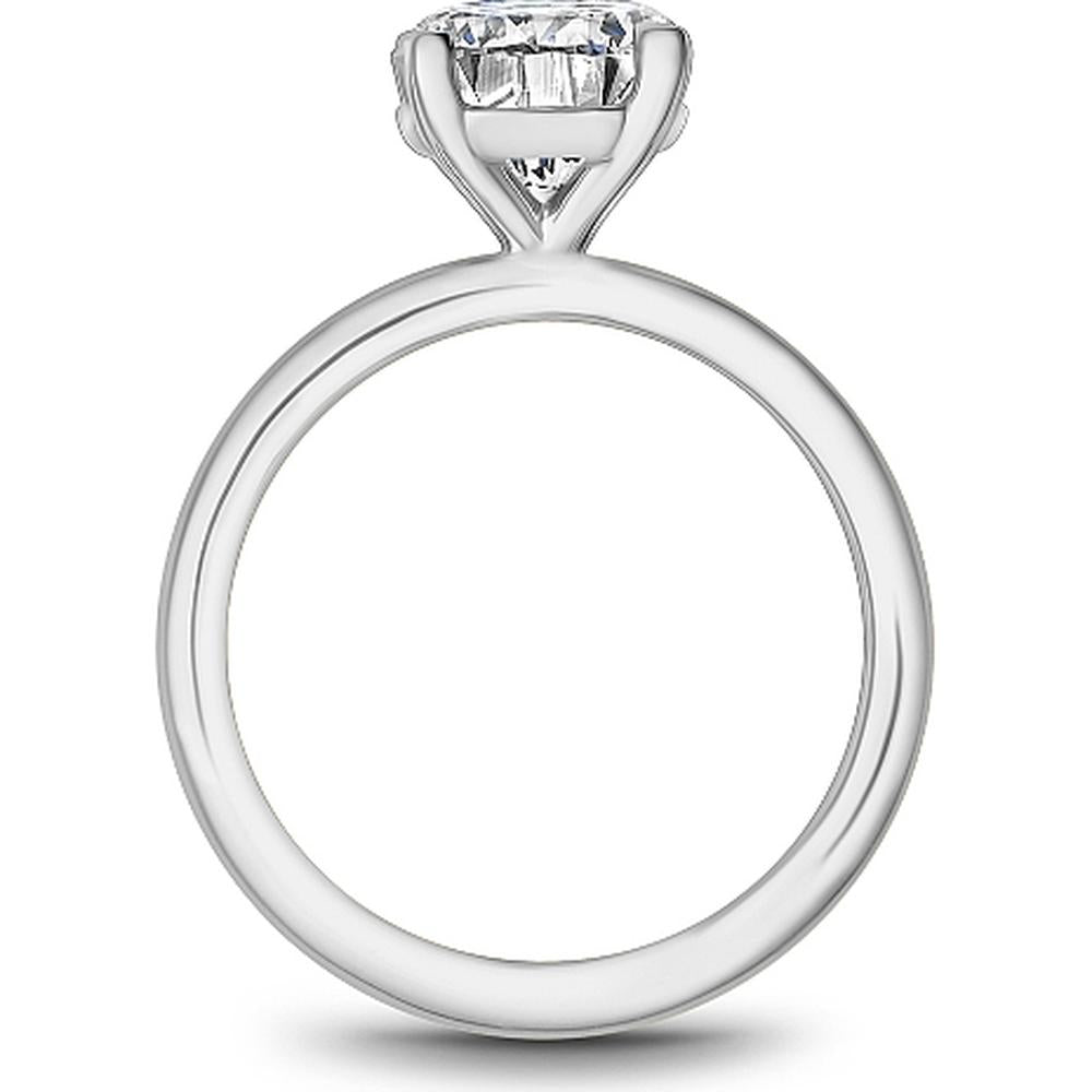 Round Cut Diamond Engagement Ring with Four-Prong Setting in White Gold by Noam Carver<em> - Choose Your Center Diamond: 1 to 5 Carats, Sustainable Lab-Grown or Natural Earth-Mined</em>
