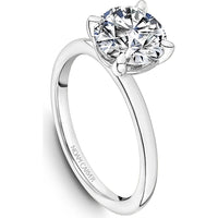 Round Cut Diamond Engagement Ring with Four-Prong Setting in White Gold by Noam Carver<em> - Choose Your Center Diamond: 1 to 5 Carats, Sustainable Lab-Grown or Natural Earth-Mined</em>