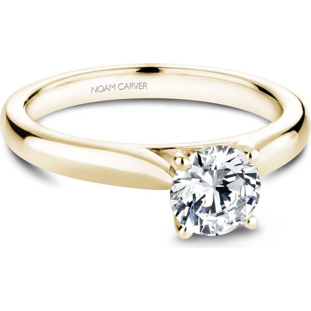 Round Cut Diamond Engagement Ring with Four-Prong Setting in Yellow Gold by Noam Carver<em> - Choose Your Center Diamond: 1 to 5 Carats, Sustainable Lab-Grown or Natural Earth-Mined</em>