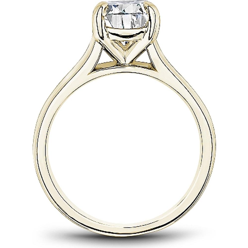 Round Cut Diamond Engagement Ring with Four-Prong Setting in Yellow Gold by Noam Carver<em> - Choose Your Center Diamond: 1 to 5 Carats, Sustainable Lab-Grown or Natural Earth-Mined</em>