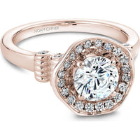 Round Cut Diamond Engagement Ring with Free-Form Floral Halo in Rose Gold by Noam Carver<em> - Choose Your Center Diamond: 1 to 5 Carats, Sustainable Lab-Grown or Natural Earth-Mined</em>