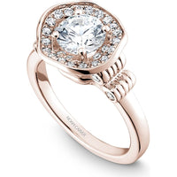 Round Cut Diamond Engagement Ring with Free-Form Floral Halo in Rose Gold by Noam Carver<em> - Choose Your Center Diamond: 1 to 5 Carats, Sustainable Lab-Grown or Natural Earth-Mined</em>