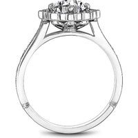 Round Cut Diamond Engagement Ring with Halo and Beaded Setting in White Gold by Noam Carver<em> - Choose Your Center Diamond: 1 to 5 Carats, Sustainable Lab-Grown or Natural Earth-Mined</em>