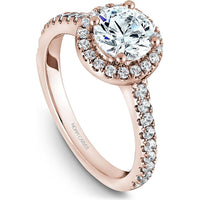 Round Cut Diamond Engagement Ring with Halo and Channel-Set Diamonds in Rose Gold by Noam Carver<em> - Choose Your Center Diamond: 1 to 5 Carats, Sustainable Lab-Grown or Natural Earth-Mined</em>