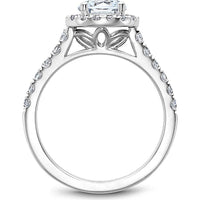 Round Cut Diamond Engagement Ring with Halo and Micro-Pavé Diamonds in White Gold by Noam Carver<em> - Choose Your Center Diamond: 1 to 5 Carats, Sustainable Lab-Grown or Natural Earth-Mined</em>