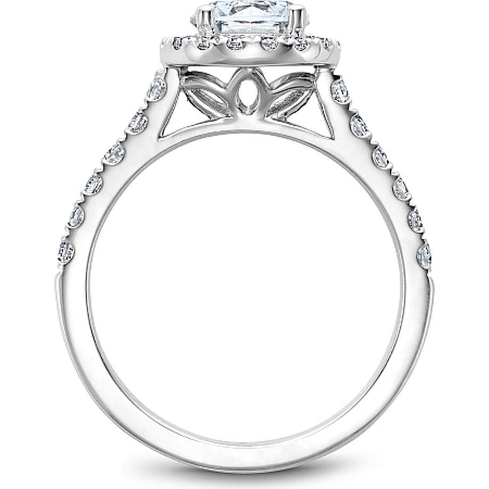 Round Cut Diamond Engagement Ring with Halo and Micro-Pavé Diamonds in White Gold by Noam Carver<em> - Choose Your Center Diamond: 1 to 5 Carats, Sustainable Lab-Grown or Natural Earth-Mined</em>