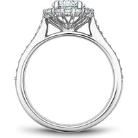 Round Cut Diamond Engagement Ring with Halo and Milgrain Detailing in White Gold by Noam Carver<em> - Choose Your Center Diamond: 1 to 5 Carats, Sustainable Lab-Grown or Natural Earth-Mined</em>