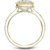 Round Cut Diamond Engagement Ring with Halo and Milgrain Detailing in Yellow Gold by Noam Carver<em> - Choose Your Center Diamond: 1 to 5 Carats, Sustainable Lab-Grown or Natural Earth-Mined</em>